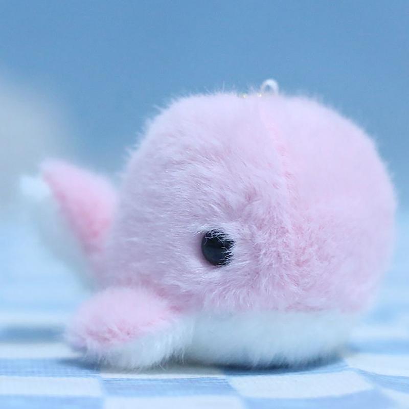 Cartoon Dolphin Keychain Plush Cartoon Stuffed Animal Doll Fluffy Cute Dolphin Plush Toy Pendant For Kids Baby Hug Doll