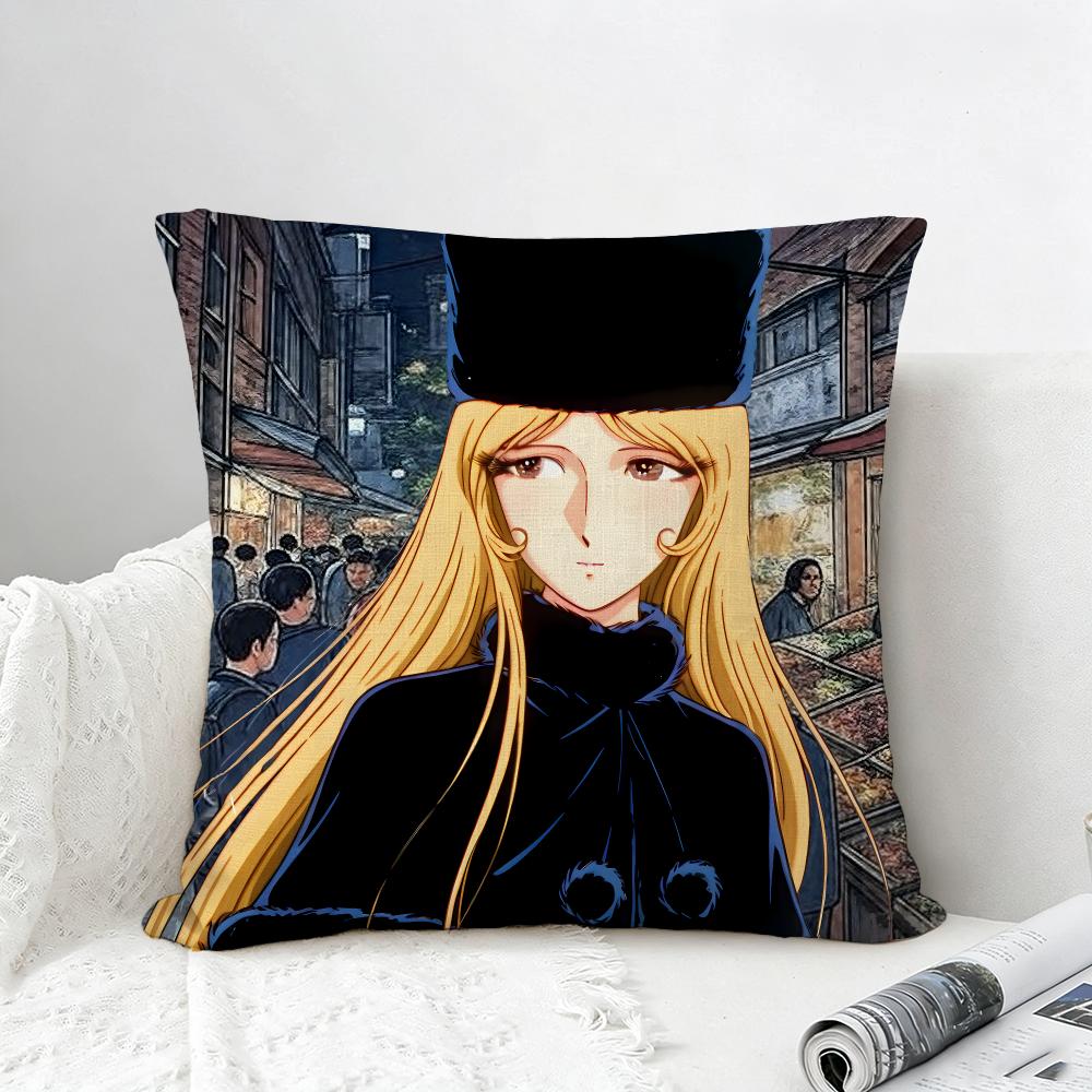 Anime Galaxy Express Cushion Cover Natural Linen Pillowcase Set AllinOne Decor for Sofa Bedroom Chair