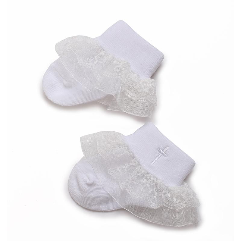 4 Paar Babysocken mit Spitzenstickerei 0-18 Monate alte Babysocken Weiche und hautfreundliche Baumwollsocken