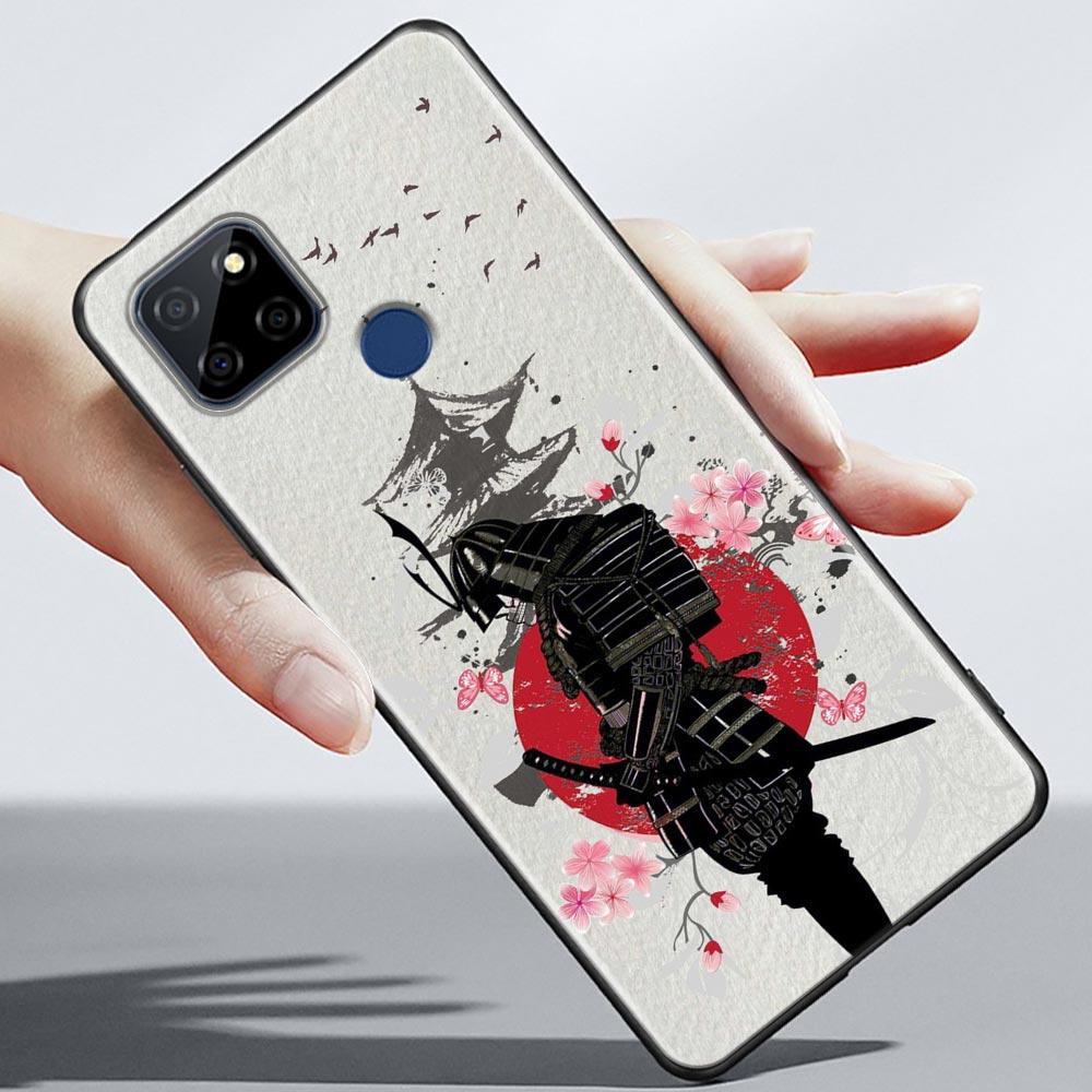 Red Sun Japanese Samurai Demon Art Anime Case For Realme C21Y C21 C25 C20 C15 C12 C11 C1 GT Master Neo Neo2 5G Funda Capa  Cases