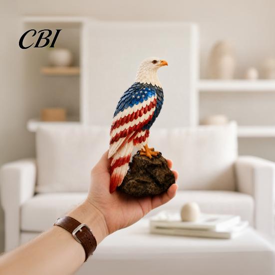 Bird Statue With Light American Flag Eagle-Shaped Lamp, 250th Anniversary Patriotic Desk Realistic Tabletop Home Decor Night Light, Artistic