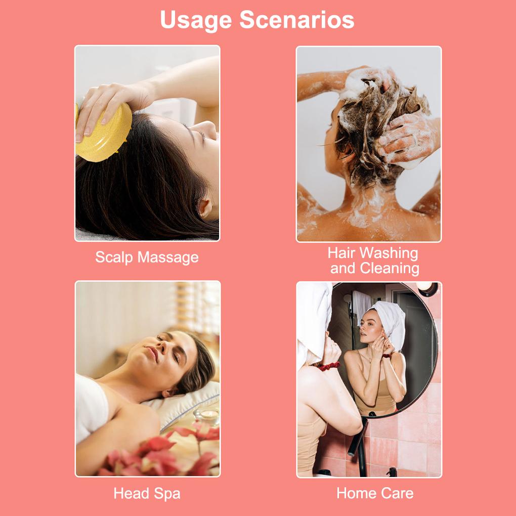 Handheld Scalp Soft Brush Stress Relief Shower Hair Root Massager Wet Dry Use Bathing Scrubber Men Exfoliator Households