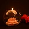 6/12Pcs Transparent Glass Candle Holder Round Bubble Hollow Tealight Candlestick Wedding Dinner Decoration for Paty Wedding