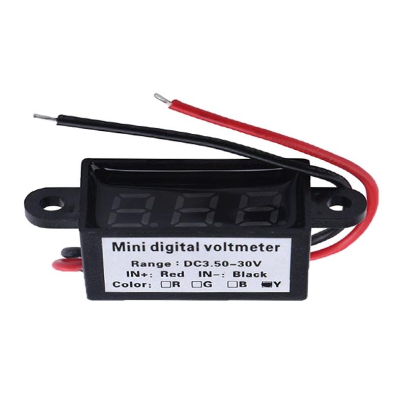 Mini Digital for DC Voltmeter 0.28 Inch Two-Wire 3.5V-30V Digital for DC Waterproof Dustproof & Drop Resistant Voltmeter