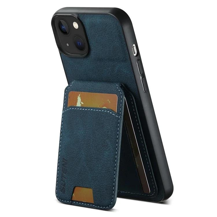 

SUTENI H02 For iPhone 14 Plus Cell Phone Case Litchi Texture Anti-fall Leather Protective Back Shell