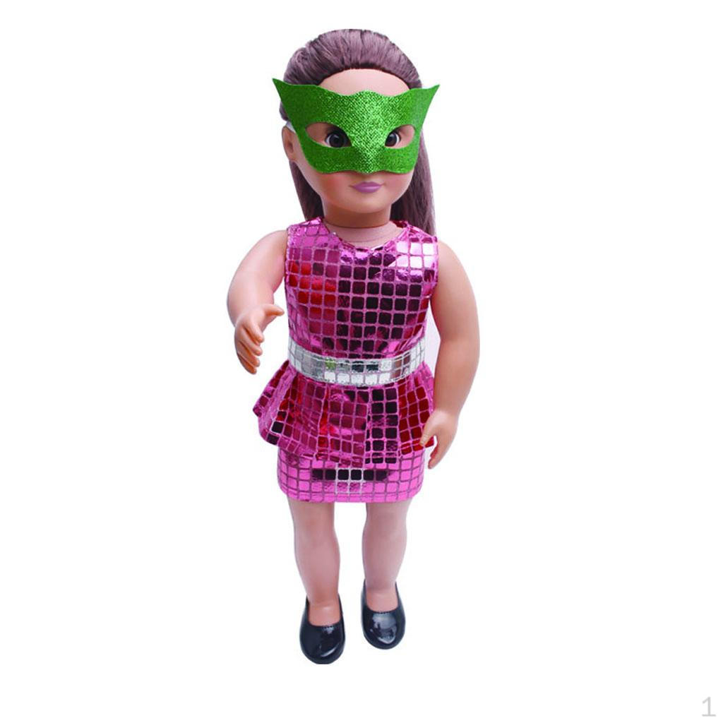 

Handmade Fashion sparkling Party Mask For 43-45 cm Dolls Clothing зелёный