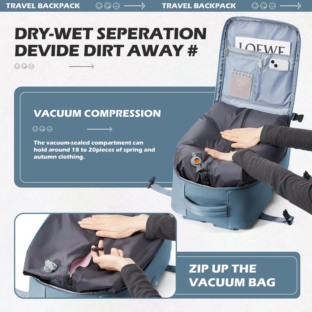 Large Capacity Vacuum Compression Backpack, Business  Airplane Cabin Backpack Travel Bag, School Multifunctional Laptop Backpack