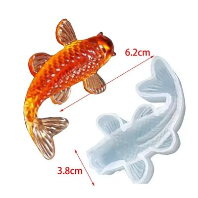 1 STK Silikonform Kristalltropfenkleber Goldfischform Koi Glücksform dreidimensionaler kleiner Karpfen Spiegelkuchen