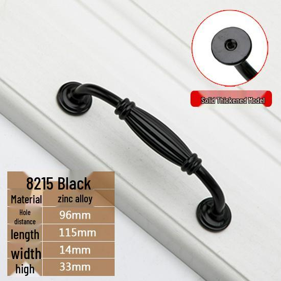 Modern European Black Handle for Cabinets and Wardrobes