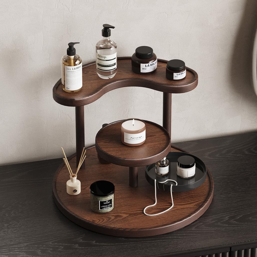 Multi Tier Countertop Organizer, Desktop Storage Rack for Cosmetics Skincare Perfume, 3 Tier Display Shelf for Bathroom Vanity