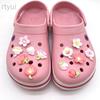 12 Pieces Floral Shoe Charms Set for Clogs Slip-On Shoes Accessories Durable Soft PVC Material Fits Standard Ventilation Holes