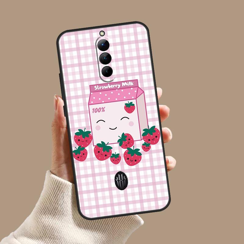 Cute Strawberry Milk Box Case For ZTE Nubia Red Magic 10S 9S 8S 8 9 10 11 Pro Plus 6 7 6S 7S Pro 5G 6R 10 Air Cover