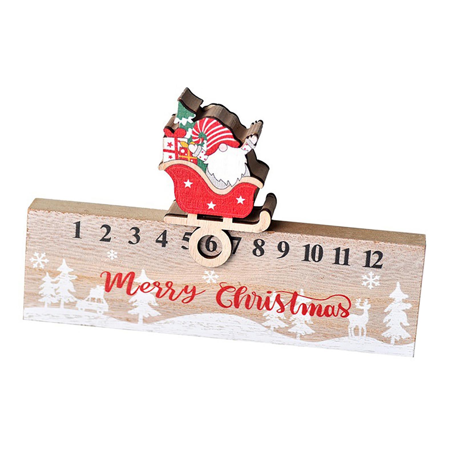 

Wooden Christmas Countdown Calendar Creative Advent Calendar Decoration with Moving Blocks