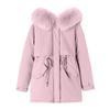 Women's Casual Warm Versatile Large Collar Solid Color Thickened Cotton Coat Jacket