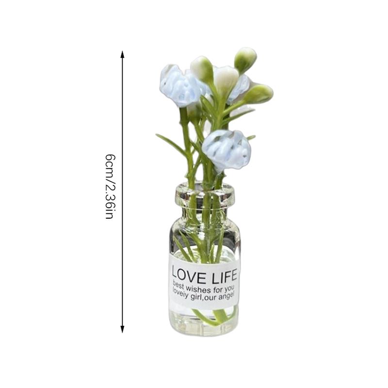 1:12 Dollhouse Miniature Vase Flower Arrangement Bottle Hydroponic Plants Home Garden Decor Doll House Accessories