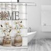 Tijuboni Farmhouse Daisy Shower Curtain White Flower Shower Curtains for Neutral Country Floral Bathroom Decor Rustic Shower Cur