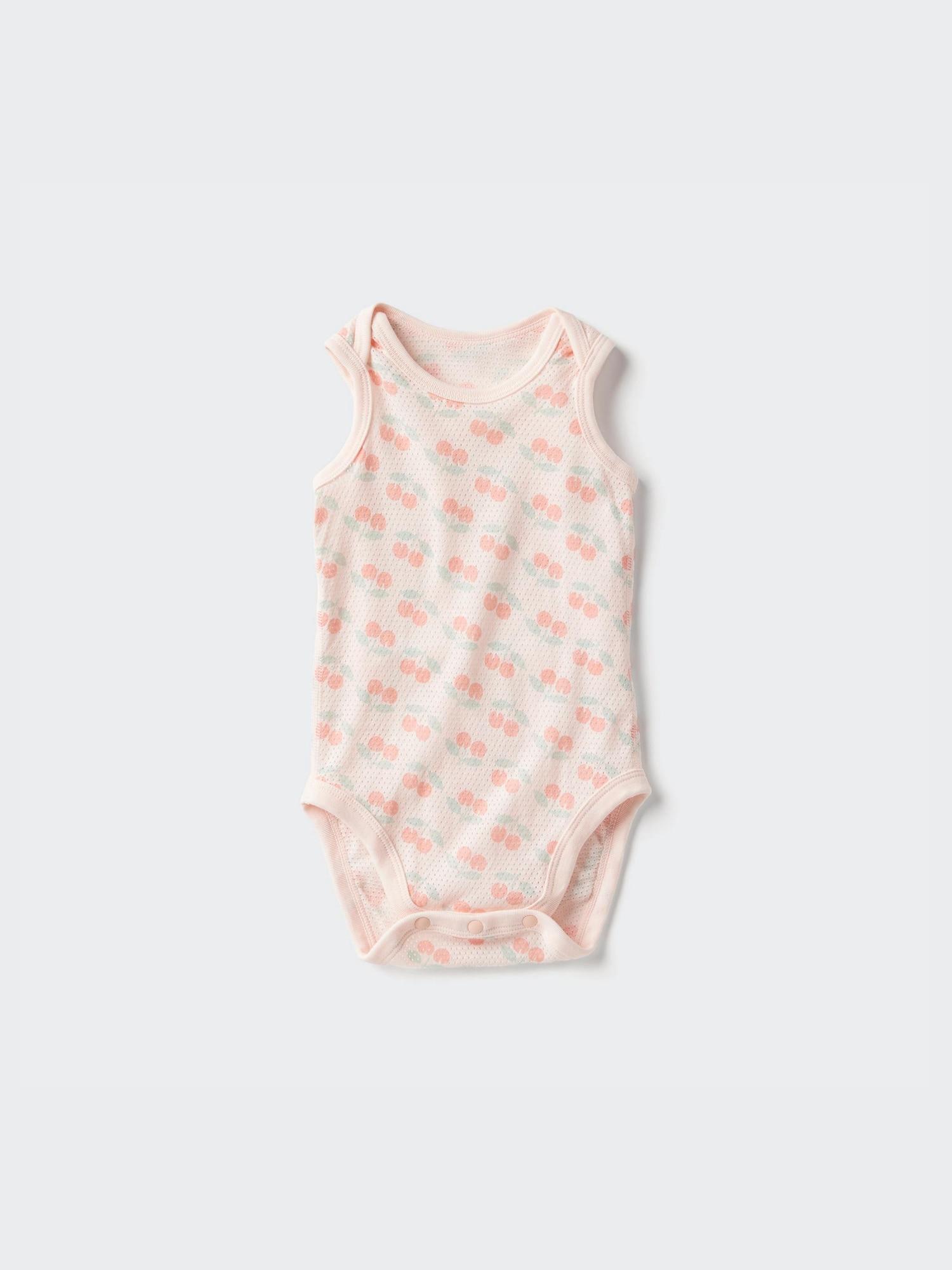

Uniqlo Bn Joy Of Print Хлопковый сетчатый внутренний комбинезон без рукавов 11 PINK/BABY 70