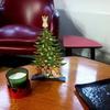 10 Inch Wooden Mini Christmas Tree Handmade 3D Xmas Tree Tabletop Centerpiece with Angel Topper for Home Office Mantel Decor