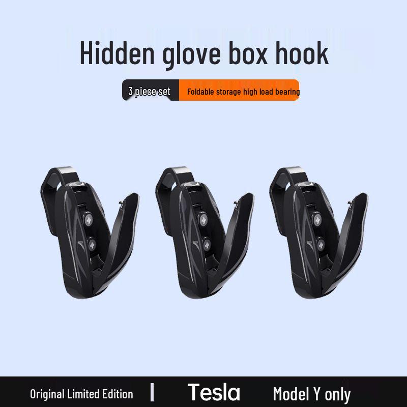 Passenger Side Glove Box Hook for Tesla Model Y/3 - Updated Interior Accessory
