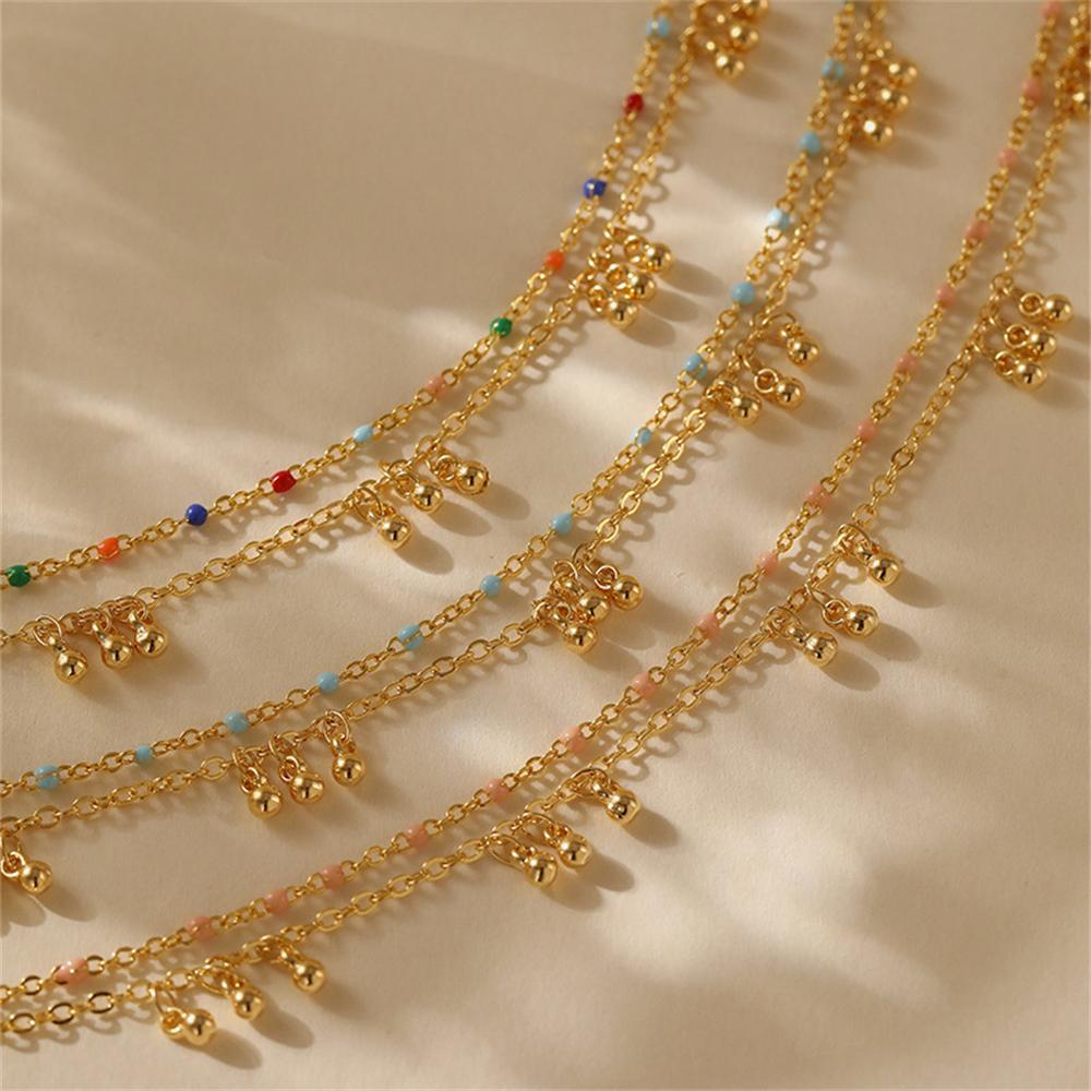 Bohemian Double-layer Design Simple Seaside Vacation Outfit Women's Style Ankle Chain Charming Jewelry