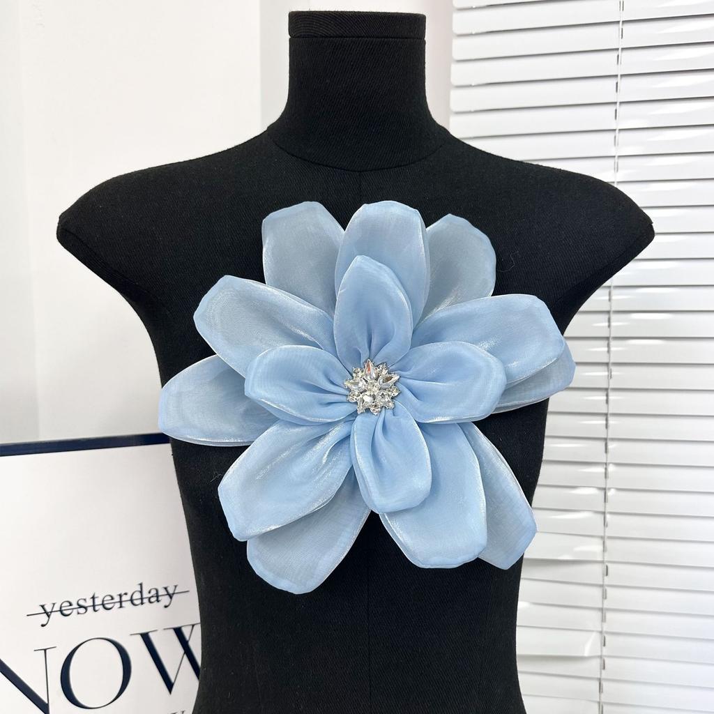 Handmade Diy Three-Dimensional Flower Accessories Chiffon Fabric Multi-Layer Three-Dimensional Large Flower Clothes Decoration Corsage Hot-Selling