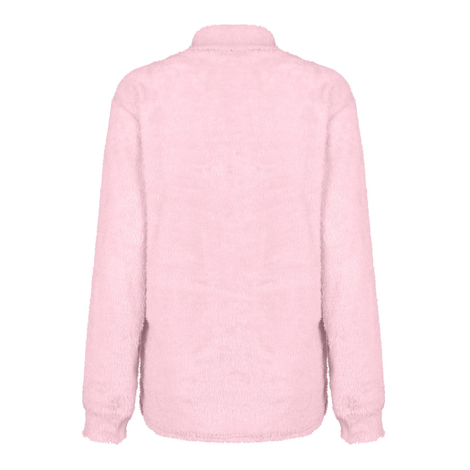 Модный женский повседневный однотонный свитер с высоким воротником — фото 7