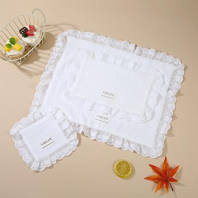 Sousplats de Renda para Mesa Guardanapos de Algodão para Pratos Macios com Babados Decoração de Casamento Presente de Boas-Vindas Decoração de Mesa Festa