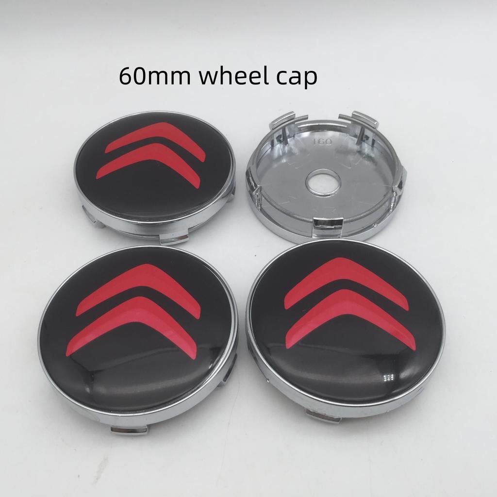 4pcs 3D For Citroen 56mm 60mm 68mm Car Emblem Wheel Hub Center Cap Badge Covers Sticker Decals Styling Accessories