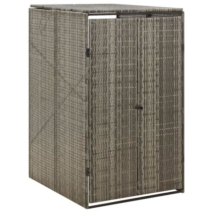 VidaXL Abri pour poubelle Gris 70x80x117 cm Résine tressée 319864