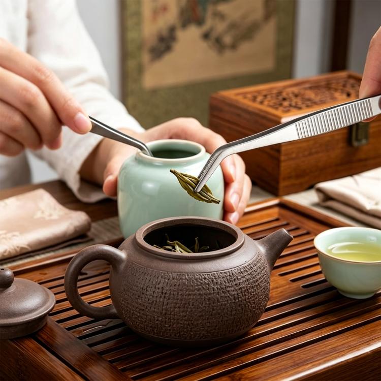 

Extra Long Thick 401 Stainless Steel Tea Tongs Tea Tweezers LsCook 20cm