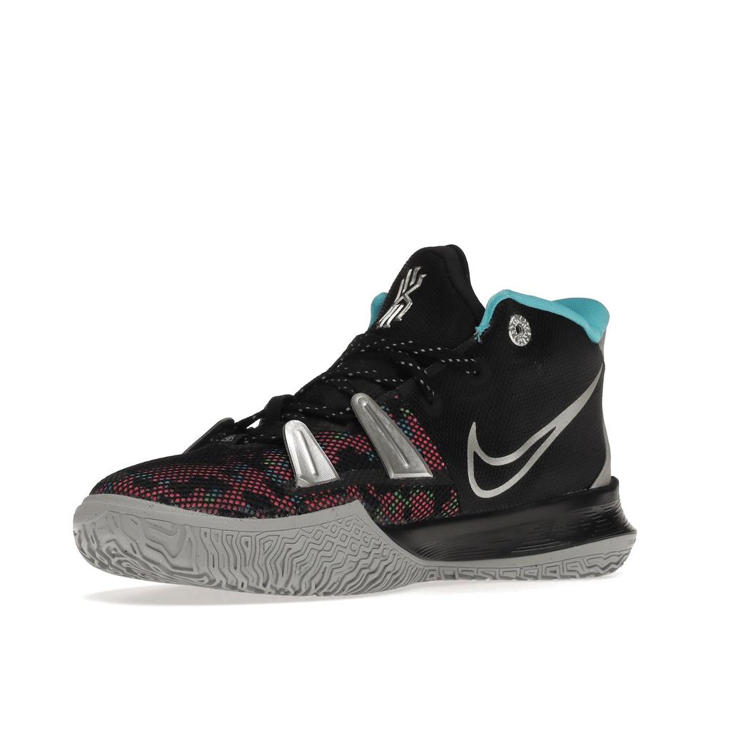 Nike Kyrie 7 GS Pixel Camo Kids Sneakers Black Light-Smoke-Grey Blue-Fury CT4080-008
