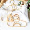 Rattan Childrens Hanger Compact Space-Saving Natural Fiber Hanger for Baby Kids Clothing Dress Skirt Shirt Storage Nursery