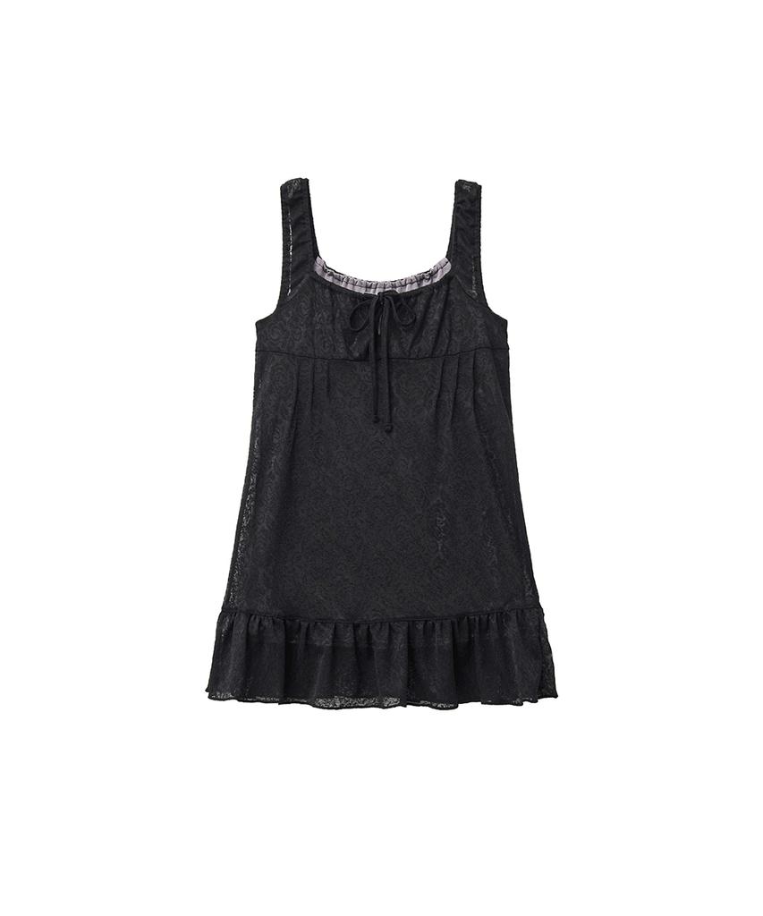 Yuupeu Luna Flower Dress - Black