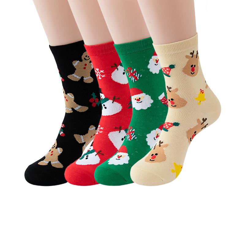 Novelty Socks Christmas Socks Santa Claus Socks, Christmas Multi Color Cartoon Christmas Socks Cotton