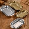 Multifunctional Stainless Steel Steak Tray Double Ear Design Vintage Dessert Plate Vegetable Snack Plate Home Kitchen