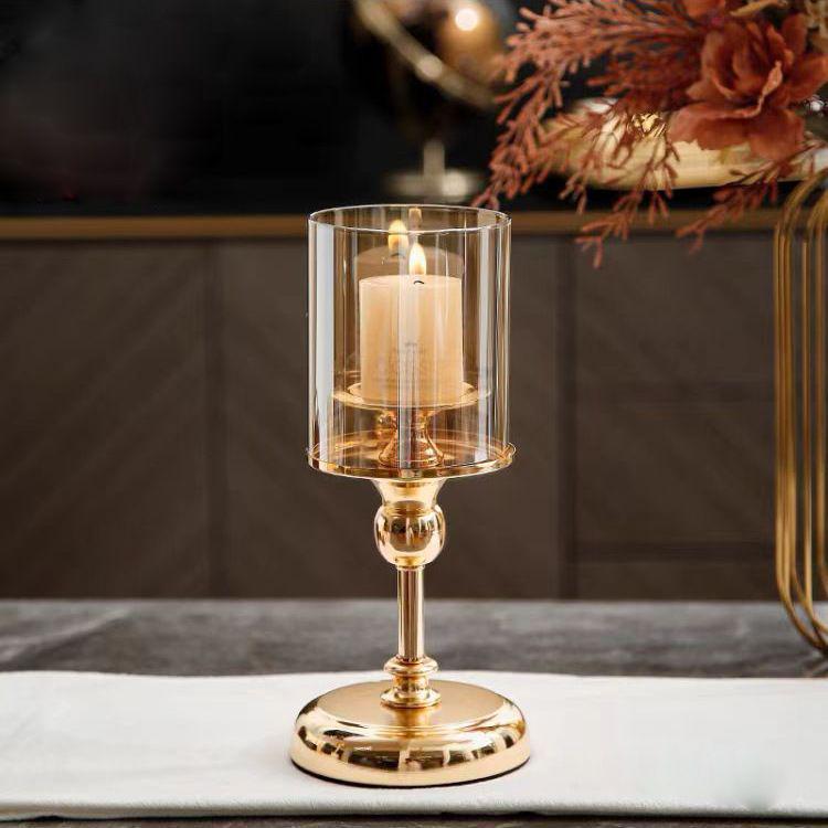

Luxury European Metal & Glass Candlestick Decorations for Romantic Dinners