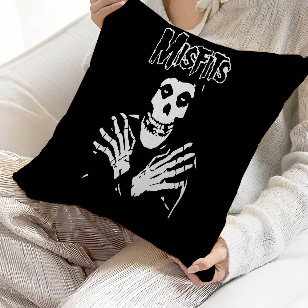 Band M-Misfits Logo Cushion Cover Pillowcase Upholstery Sofa Throw Pillow Home Decor Pillowcas