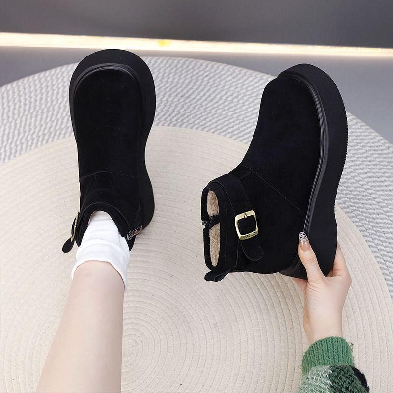 Women's Slimming British-Style Martin Boots 2025: Thick Platform Short Boots, Sizes Up To 42, Soft Sole
