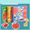 Childrens Wooden Flat Puzzle Featuring Animal Transportation Fruit Vegetable Images For Learning And Play