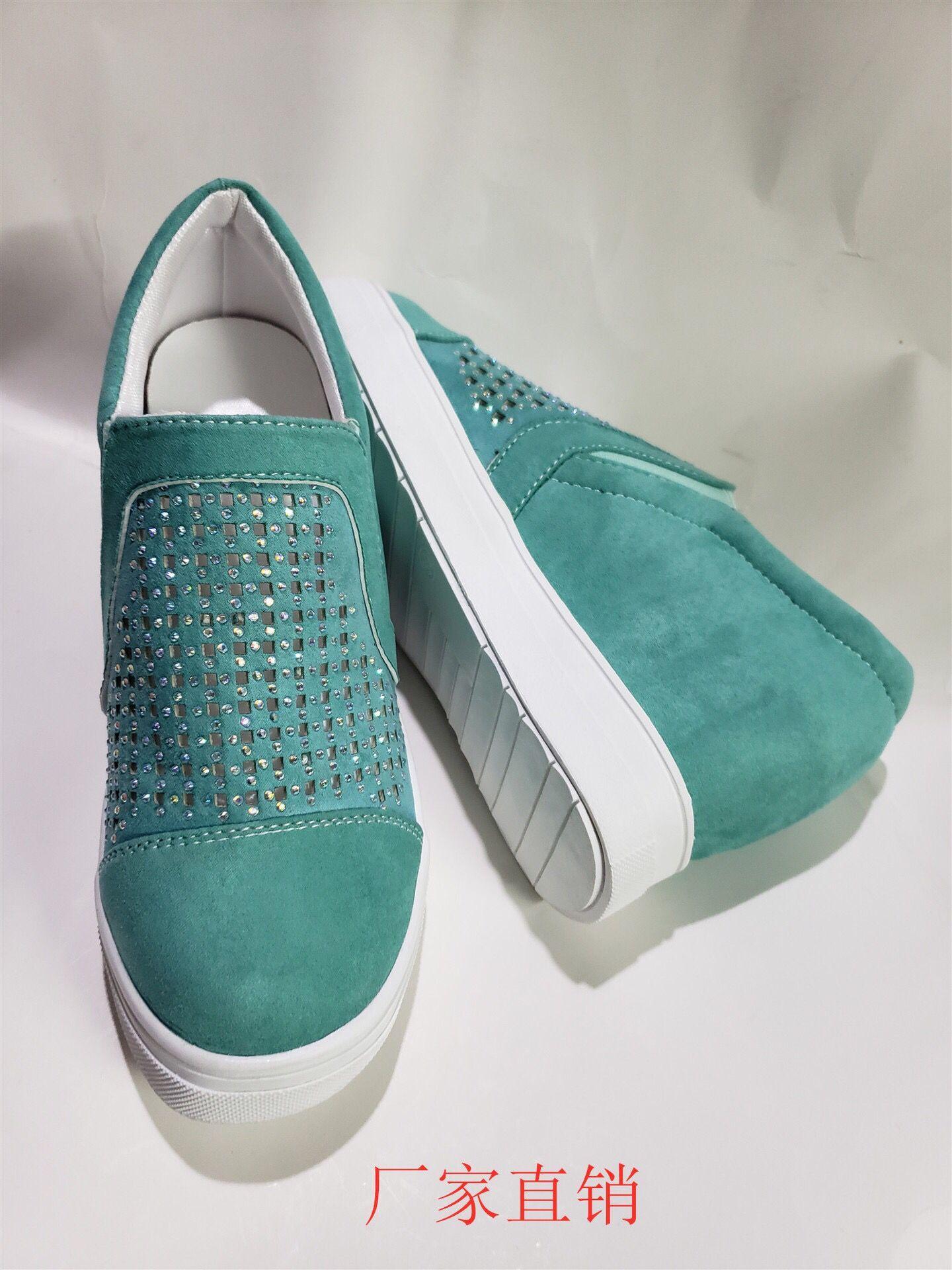 

Импортные новые мокасины со стразами, внутренняя отделка, женские европейские и американские полые ленивые туфли, повседневные туфли большого размера 43 небесно-голубой