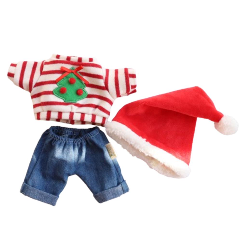 Toy Clothes Joints Doll's Clothes Toy Accessories Christmas Striped Suit   Children Gift