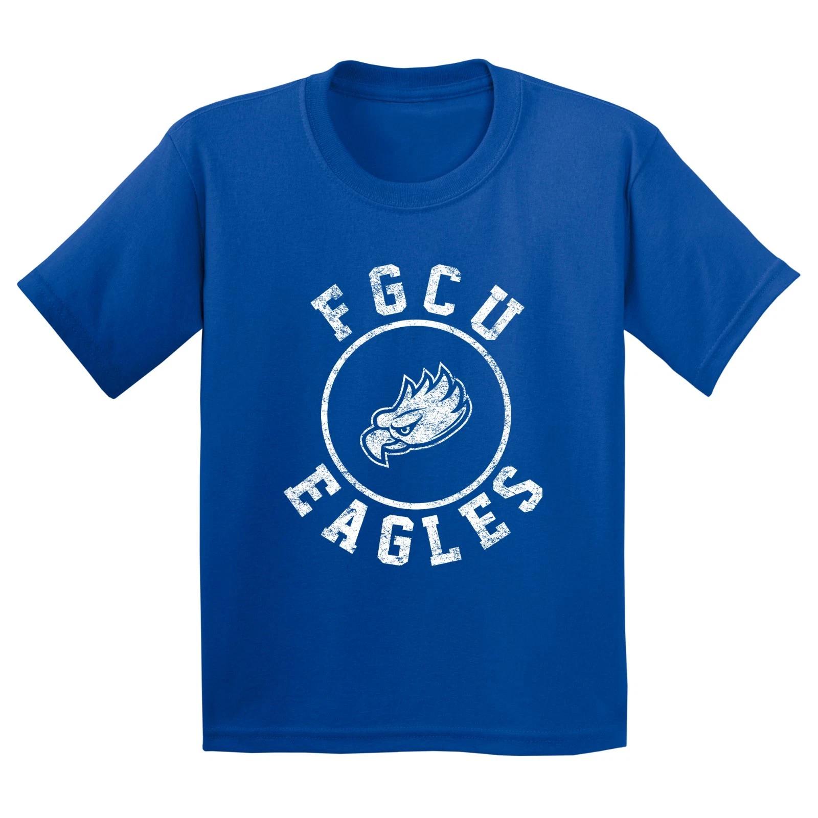 FGCU Eagles Distressed Circle Logo University College Youth T-Shirt - Royal S