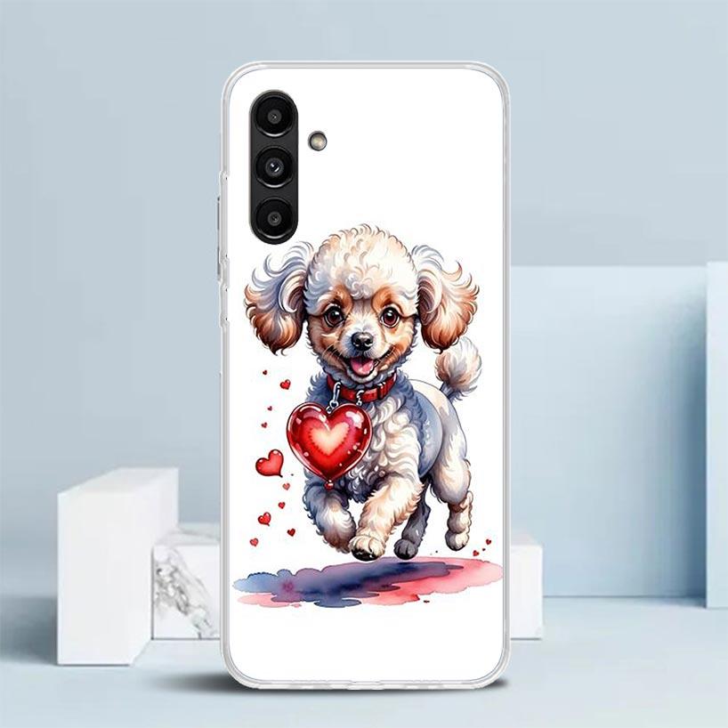 Lovely Puppy Heart Dogs Phone Case For Samsung Galaxy A17 A37 A57 A16 A15 A14 A13 A56 A55 A54 A53 A36 A35 A34 A33 A26 A25 A24 A2