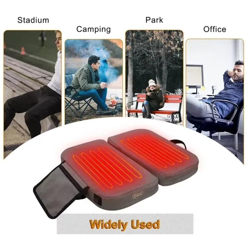 Folding Heated Seat Cushion Waterproof Outdoor Camping Mat USB Powered 3 Heat Levels For Park Bench Stadium Travel Certified