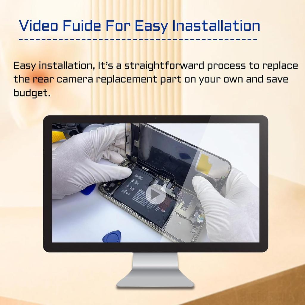 For iPhone 12 OEM Main Back Camera Lens Replacement Module 12MP Rear Lens Parts with Ultra Wide Lens OIS HDR Photos 4K Video Flex Cable Fix Repair