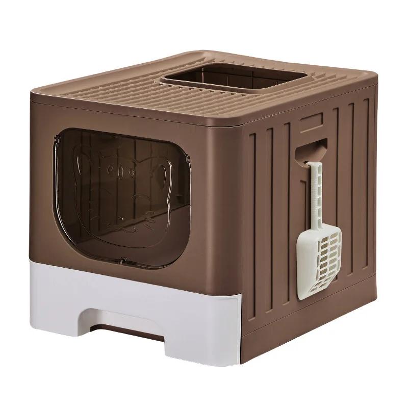 The drawer type cat litter box is fully enclosed and anti-splash cat toilet is opened and the kitten is deodorized.
