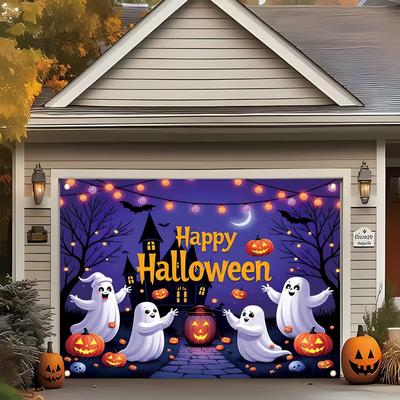 2D Halloween Garage Door Banner Photography Background