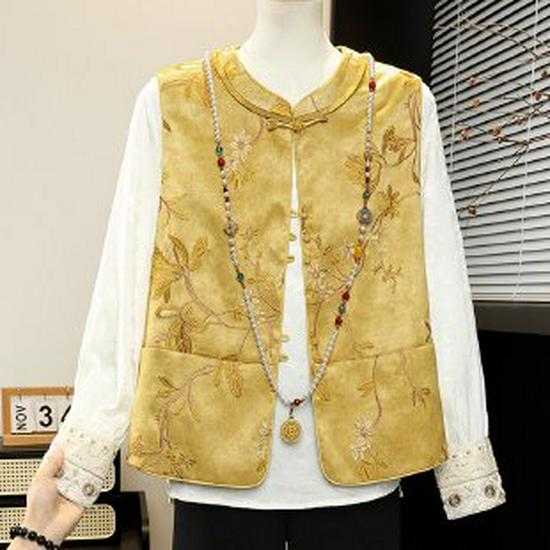 Embroidered Vest Top for Women: National Style Spring 2026, Suited for Middle-Aged and Elderly 5XL