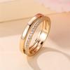 Female Cute White Zircon Stone Square Finger Ring Vintage Gold Color Wedding Band Bridal Jewelry For Women