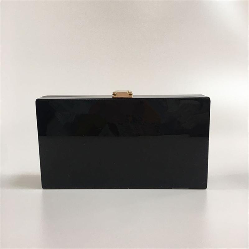 New Acrylic Evening Bag Multicolor Plaid Patchwork Clutch Purse Elegant Lady Handbag Party Prom Chain Crossbody Bags Mini Wallet